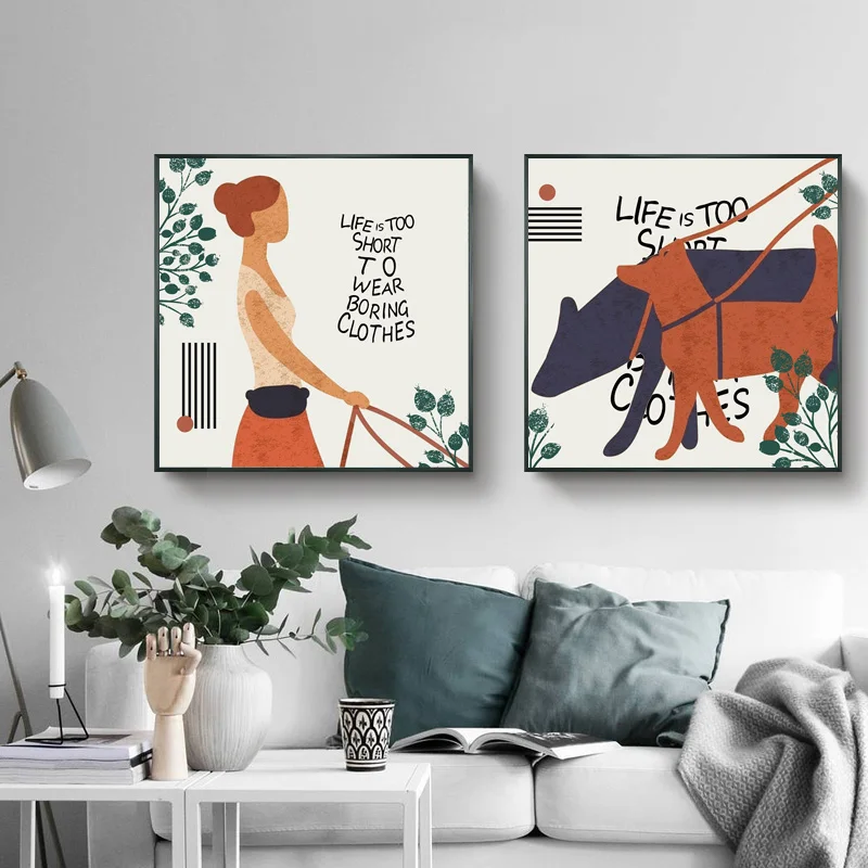 Scanndinavian Woman And Dogs Decorative Prints Wall Painting On Canvas Poster Aesthetic Room Decor Interior For Home Pictures
Scanndinavian Woman And Dogs Decorative Prints Wall Painting On Canvas Poster Aesthetic Room Decor Interior For Home Pictures
