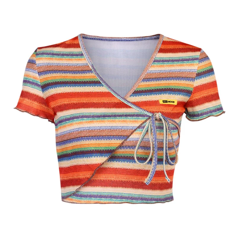 XUXI Women V-neck Blouse Short T-shirt Summer 2021 Short-sleeved Slim-fit Lace-up High-waist Cropped Fashion TShirt E1727
XUXI Women V-neck Blouse Short T-shirt Summer 2021 Short-sleeved Slim-fit Lace-up High-waist Cropped Fashion TShirt E1727