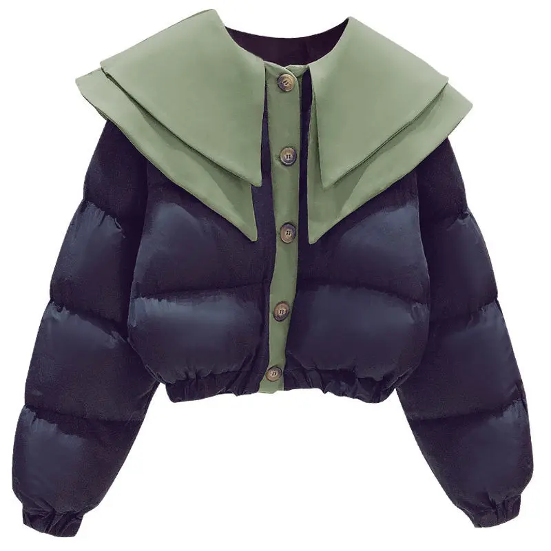 2020 winter new women's top age reduction splicing doll collar short warm cotton jacket cardigan loose tide
2020 winter new women's top age reduction splicing doll collar short warm cotton jacket cardigan loose tide