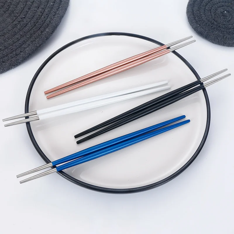 Blue Gold 5 Pairs Chinese Chopsticks Japanese Korean Style Sushi Sticks Noodles Fast Food Tableware Reusable Metal Chopsticks
Blue Gold 5 Pairs Chinese Chopsticks Japanese Korean Style Sushi Sticks Noodles Fast Food Tableware Reusable Metal Chopsticks