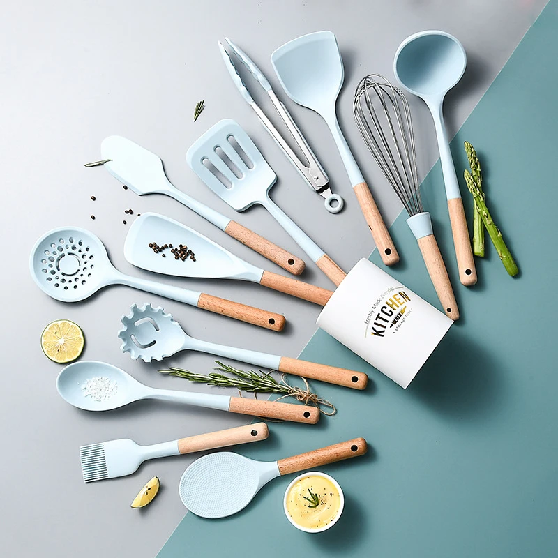 Food Grade Silicone Cooking Tool Kitchen Necessary Anti-Scalding Wooden Handle Cookware Spoon Shovel Colander Whisk Household 
Food Grade Silicone Cooking Tool Kitchen Necessary Anti-Scalding Wooden Handle Cookware Spoon Shovel Colander Whisk Household