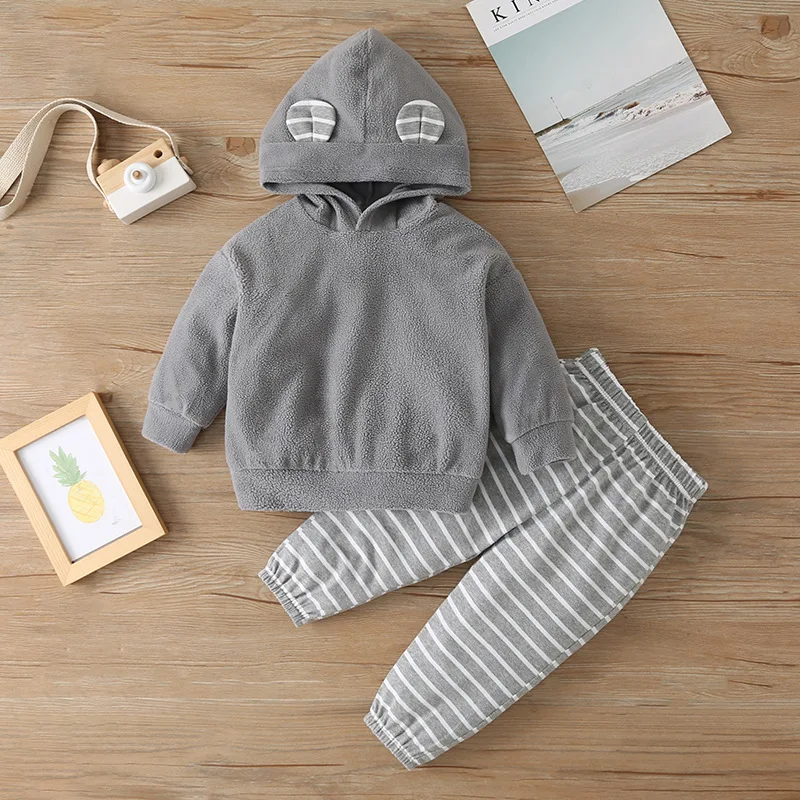 2021 Winter Children Sets Casual Long Sleeve Gray Solid Hoodies Striped Trousers Casual Cute 2Pcs Girls Clothes Sets
2021 Winter Children Sets Casual Long Sleeve Gray Solid Hoodies Striped Trousers Casual Cute 2Pcs Girls Clothes Sets