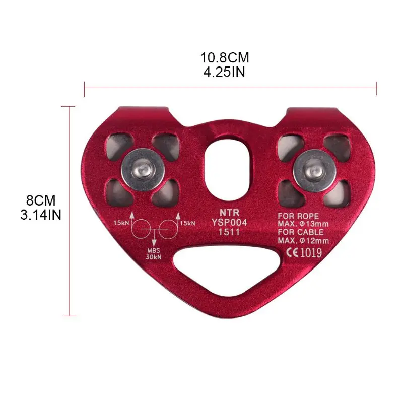 30KN Double Trolley Pulley Aluminum Zip Line Rock Climbing Mountaineering Rescue
30KN Double Trolley Pulley Aluminum Zip Line Rock Climbing Mountaineering Rescue