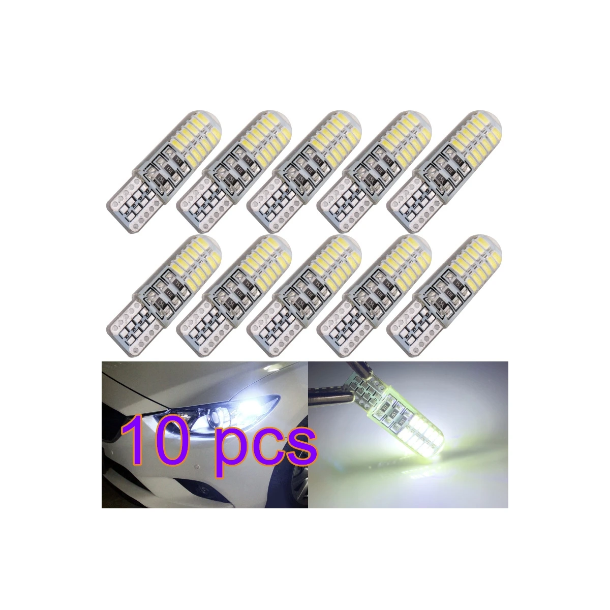 10 pcs T10 W5W Car LED Signal Light Interior Light 12V Automatic Reading Luggage License Plate Wedge Side Parking Light 24SMD
10 pcs T10 W5W Car LED Signal Light Interior Light 12V Automatic Reading Luggage License Plate Wedge Side Parking Light 24SMD