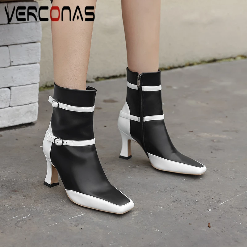 VERCONAS 2021 Concise Fashion Ankle Boots For Women Autumn Winter High Heels Shoes Woman New Buckle Square Toe Side Zipper Boots
VERCONAS 2021 Concise Fashion Ankle Boots For Women Autumn Winter High Heels Shoes Woman New Buckle Square Toe Side Zipper Boots