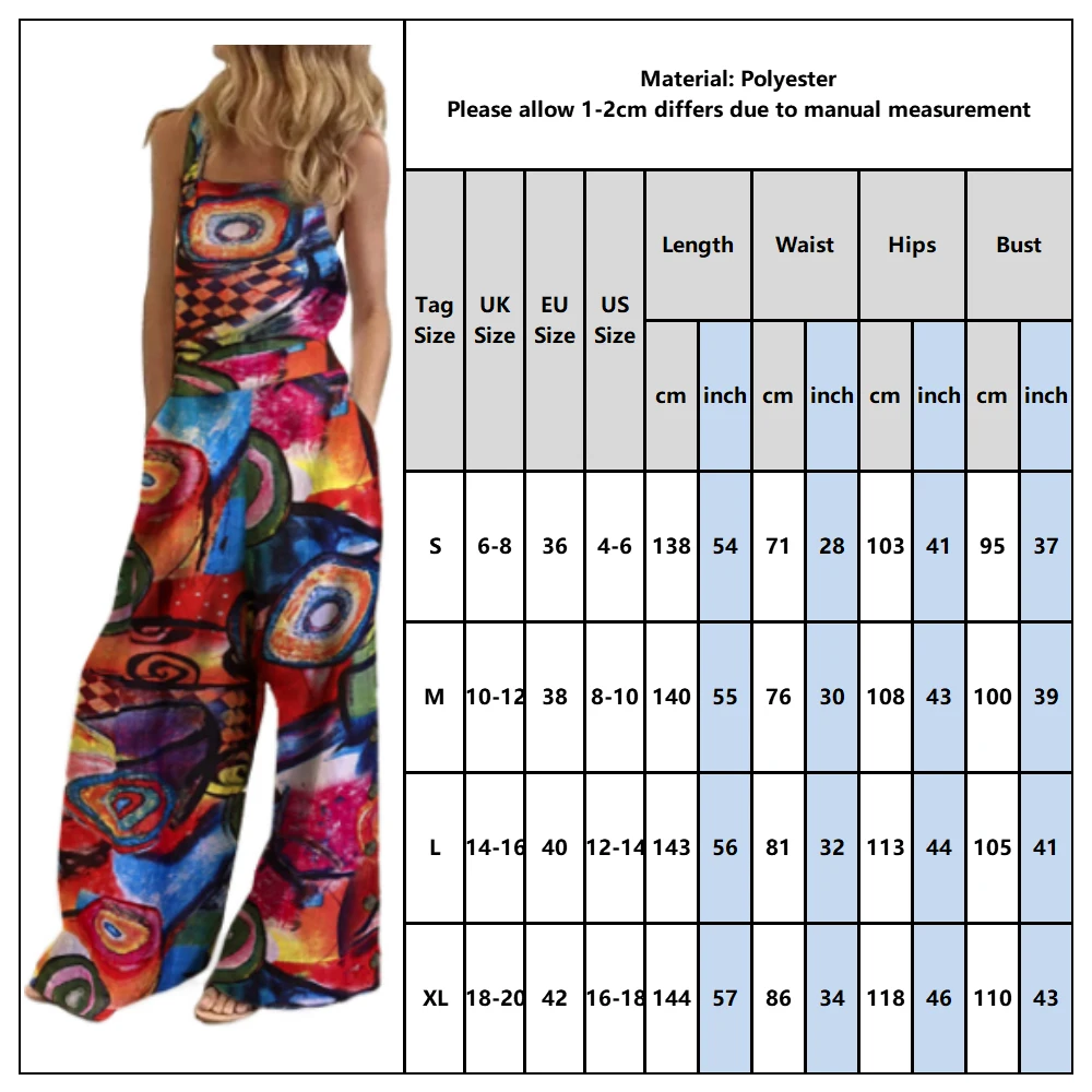 Summer Sleeveless Ethnic Printed Overalls Jumpsuits with Pockets Women Jumpsuits Bohemian Female Streetwear Wide Leg Pants D30
Summer Sleeveless Ethnic Printed Overalls Jumpsuits with Pockets Women Jumpsuits Bohemian Female Streetwear Wide Leg Pants D30