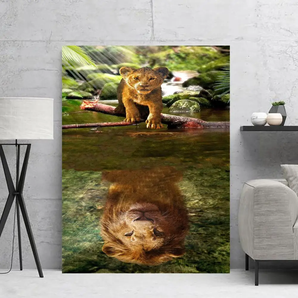 Home Decor Wall Art Poster Lion Reflection Landscape Canvas Painting Modular Hd Prints Picture Wall Decor Living Room Decor Gift
Home Decor Wall Art Poster Lion Reflection Landscape Canvas Painting Modular Hd Prints Picture Wall Decor Living Room Decor Gift