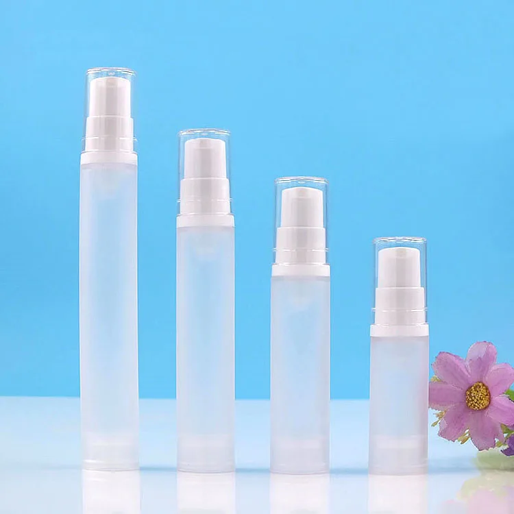 

15MLfrosted airless bottle clear lid lotion emulsion serum sample eye essence hyaluronic toner mist sprayer skin care packing