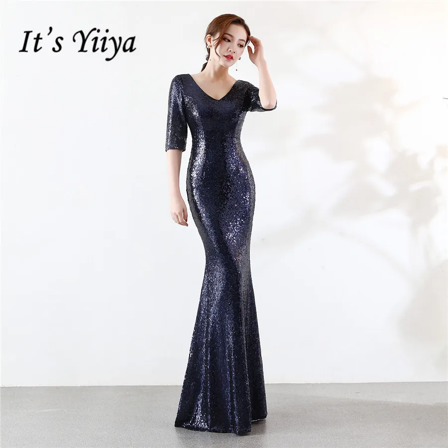 Mermaid Evening Gown DX289 It's Yiiya Half Sleeve Sequined Floor-Length Evening Dress 2020 Plus Size V-Neck Robe De Soiree
Mermaid Evening Gown DX289 It's Yiiya Half Sleeve Sequined Floor-Length Evening Dress 2020 Plus Size V-Neck Robe De Soiree