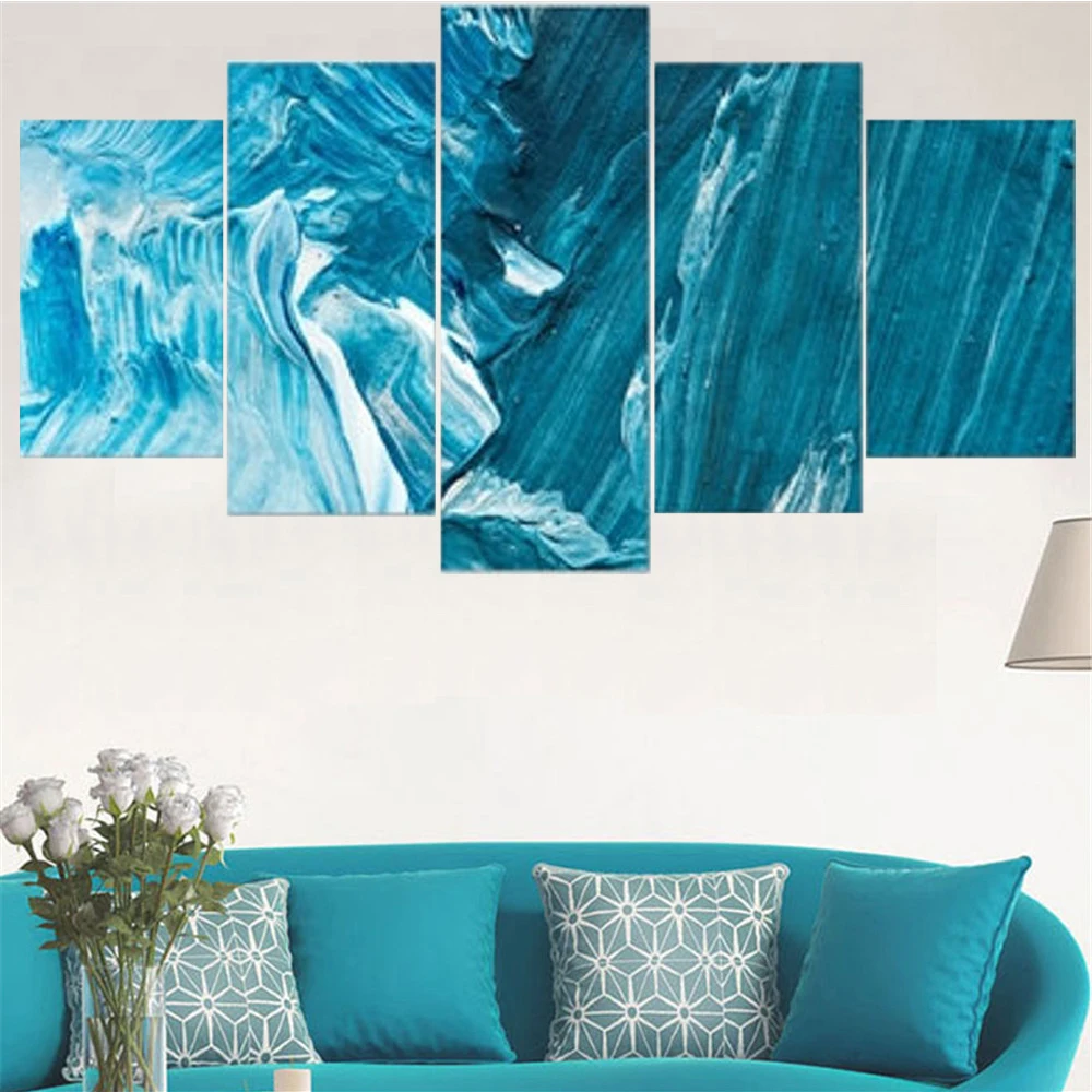 5 Pieces Wall Art Canvas Painting Blue Wave Abstract Art Modern Home Living Room Decoration Modular For Pictures Framework
5 Pieces Wall Art Canvas Painting Blue Wave Abstract Art Modern Home Living Room Decoration Modular For Pictures Framework