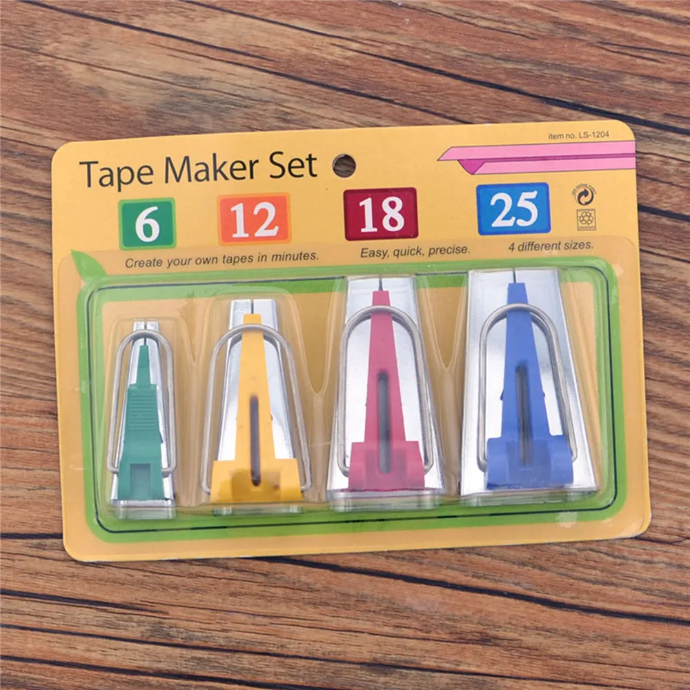 4pcs Multi-sized Bias Binding Tape Makers Wrapper Roller DIY Fabric Cylinder Tape Trim Wrapper Sewing Hand Tools
4pcs Multi-sized Bias Binding Tape Makers Wrapper Roller DIY Fabric Cylinder Tape Trim Wrapper Sewing Hand Tools