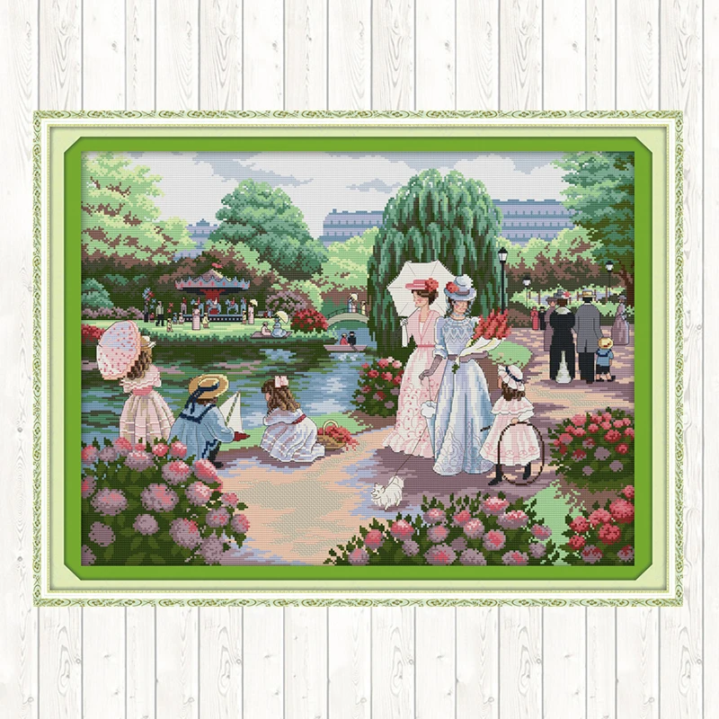 

Cross Stitch Paintings Outing Embroidery Set DIY Handmade Needlework Cotton Thread Aida Fabric DMC 14CT 11CT Home Decor Crafts