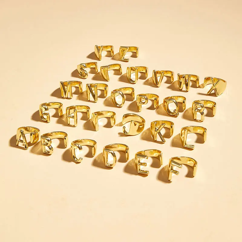 Fashion Punk Letter Rings For Women Men Vintage Gold Color Open 26 Letter Alphabet Ring Jewelry Gifts For Lovers
Fashion Punk Letter Rings For Women Men Vintage Gold Color Open 26 Letter Alphabet Ring Jewelry Gifts For Lovers