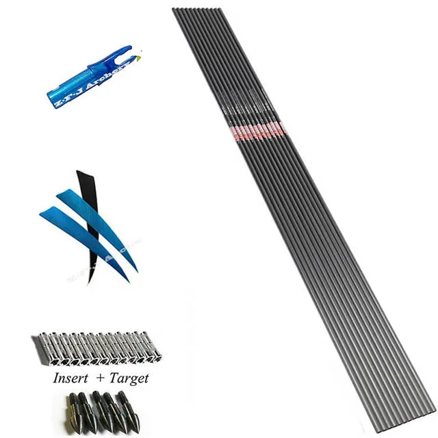 DIY Linkboy Sp300 340 400 500 600 стрелы из чистого карбона ID 6 2 мм 5 дюймов перо индейки