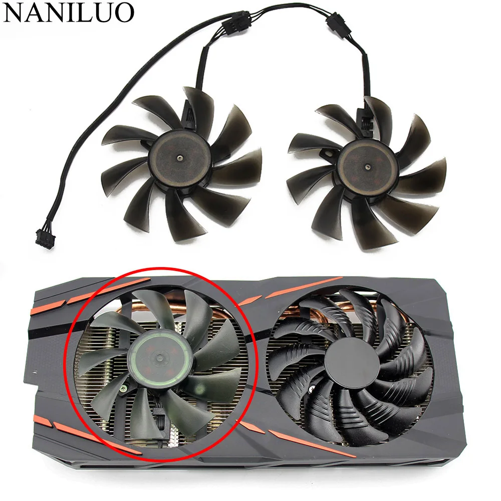 Кулер T129215SU для видеокарты Gigabyte GTX 1050 1060 1070 960 RX 470 480 570 580 85 мм|Кулеры и системы