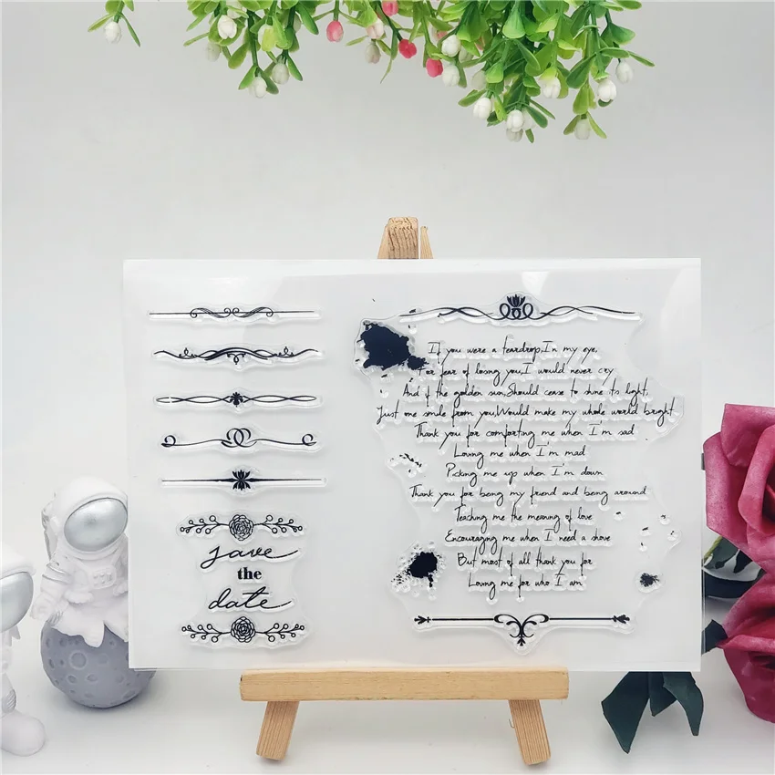 DIY Love poems Clear Stamp and Die Silicone Stamp Card Hand Account Stamps for DIY Scrapbooking Card
DIY Love poems Clear Stamp and Die Silicone Stamp Card Hand Account Stamps for DIY Scrapbooking Card