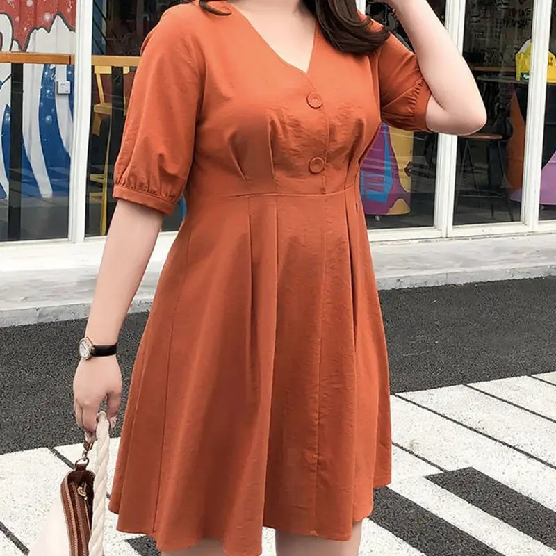 HOUZHOU Elegant Dress Large Size Women Sumemr Casual Vintage Sundress Korean Style Fashion Short Dresses Solid Loose Outfits
HOUZHOU Elegant Dress Large Size Women Sumemr Casual Vintage Sundress Korean Style Fashion Short Dresses Solid Loose Outfits