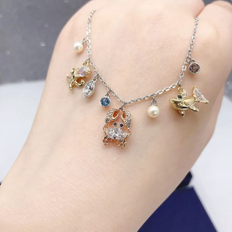 High Quality SWA Exquisite Creative Marine Life Octopus Crab Shark Pendant Feminine Charm Collarbone Necklace Fashion Jewelry
High Quality SWA Exquisite Creative Marine Life Octopus Crab Shark Pendant Feminine Charm Collarbone Necklace Fashion Jewelry