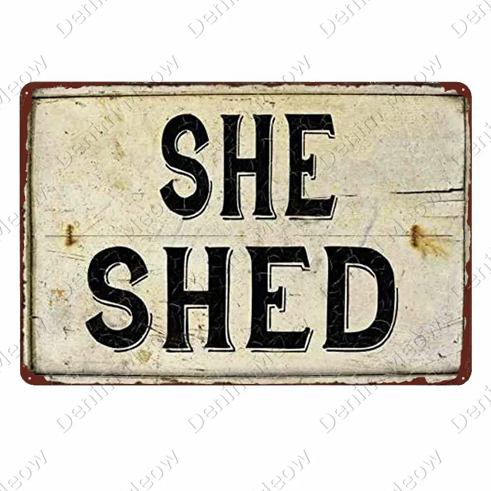 Женская пещерная доска Добро пожаловать в My She Shed винтажные металлические