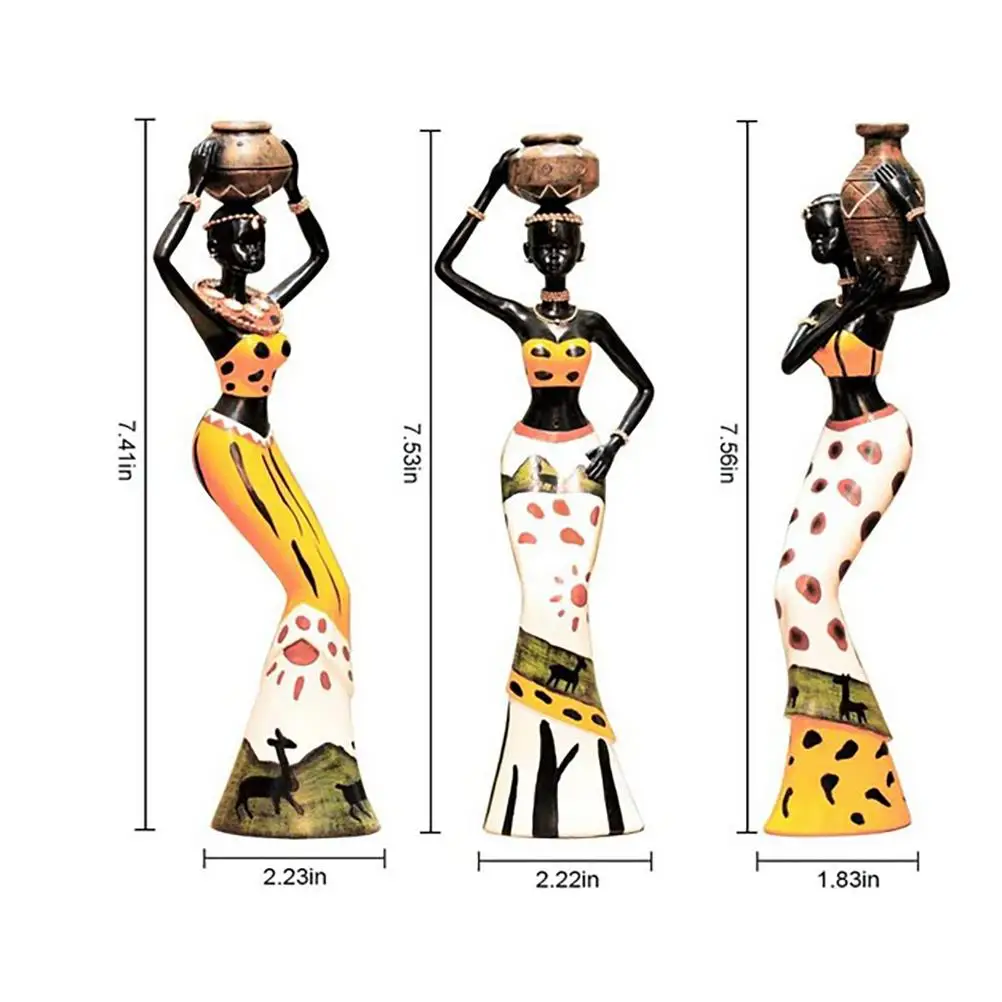 African Sculpture Women Figure Resin Statue Home Figurines Dolls Ornaments for Desktop Decoration
African Sculpture Women Figure Resin Statue Home Figurines Dolls Ornaments for Desktop Decoration