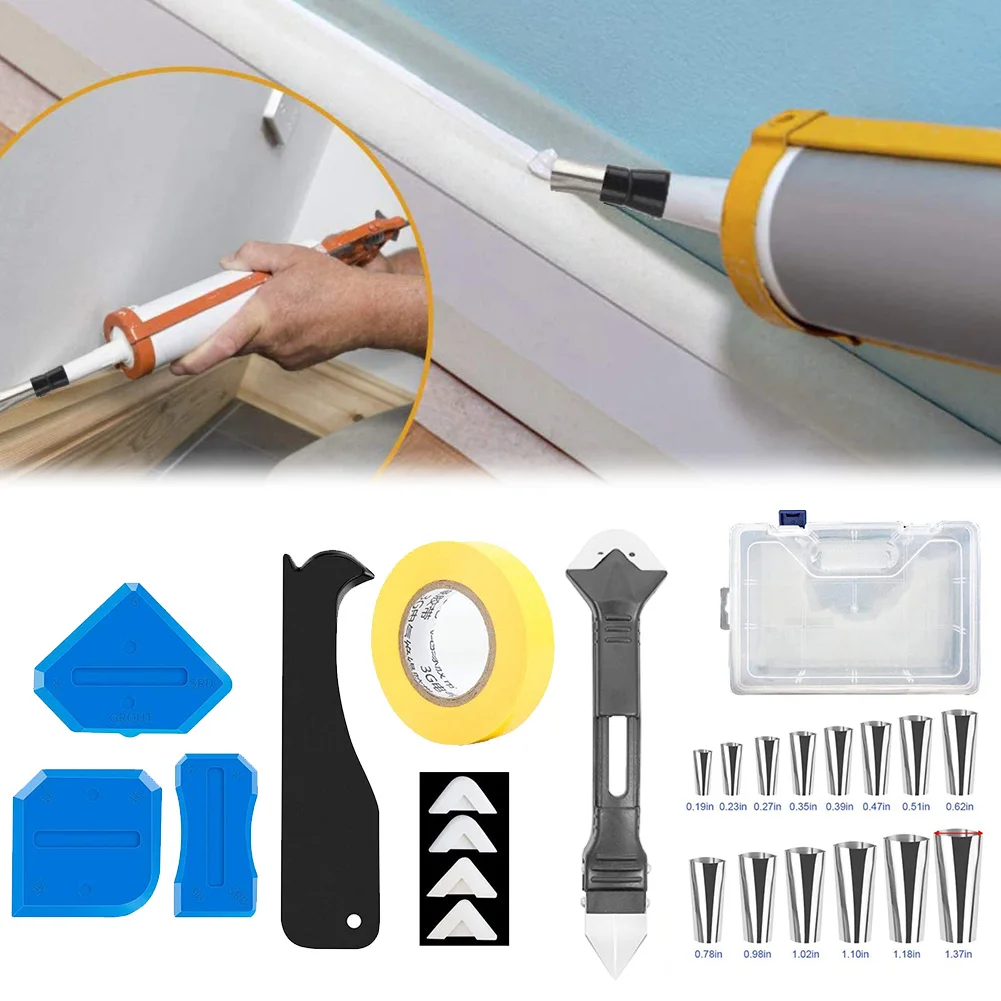 6 In 1 Silicone Caulking Tools 14Pcs Caulk Nozzle Applicator Finisher Kit Caulking Tools For Home Kitchen Bathroom Tank
6 In 1 Silicone Caulking Tools 14Pcs Caulk Nozzle Applicator Finisher Kit Caulking Tools For Home Kitchen Bathroom Tank