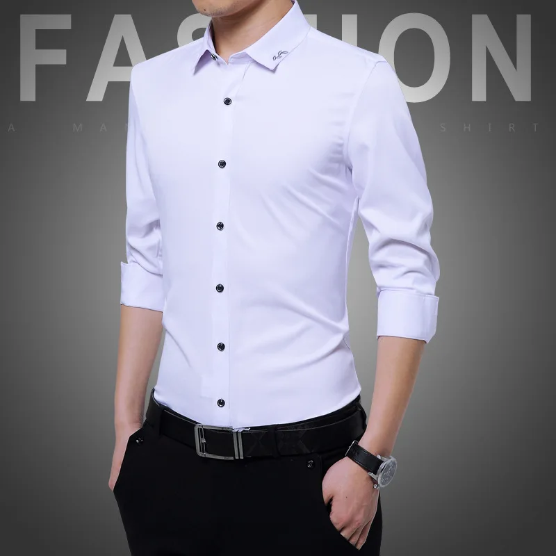 2020 Long Sleeve Shirt Men Autumn New Fashion Designer High Quality Solid Shirt Non Iron Slim Fit Business Shirts Plus Size 5XL
2020 Long Sleeve Shirt Men Autumn New Fashion Designer High Quality Solid Shirt Non Iron Slim Fit Business Shirts Plus Size 5XL