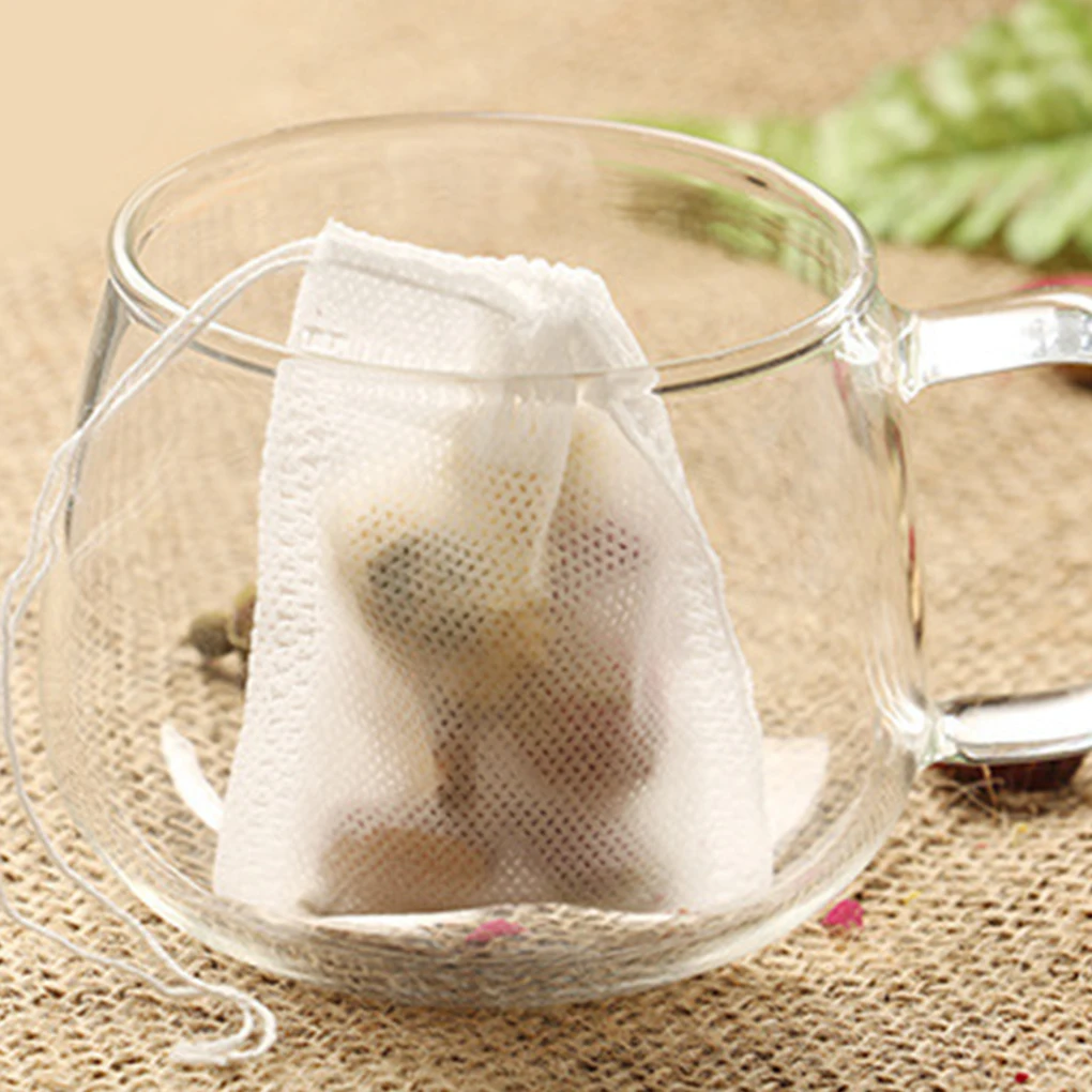 100 шт./лот чайные пакетики 5x7 см пустые для ароматизированного чая со шнурком