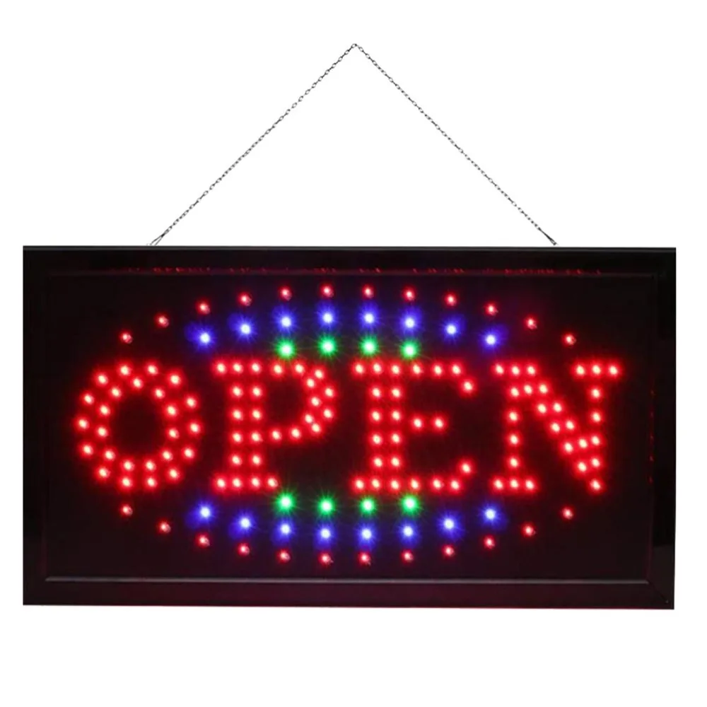 Hanging LED Open Sign High Visibility Advertising Board Flashing Electric Display Sign For Window Shop With US Plug (Black)
Hanging LED Open Sign High Visibility Advertising Board Flashing Electric Display Sign For Window Shop With US Plug (Black)