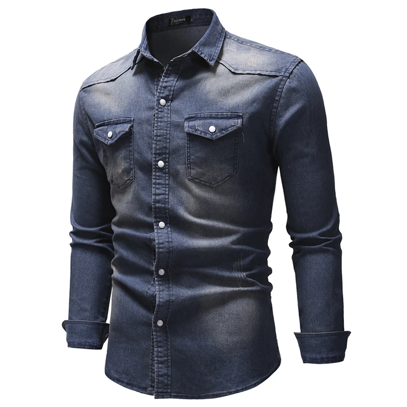 High Quality Long Sleeve Denim Shirt Men Spring Solid Color Cotton Jeans Shirt for Men Casual Spring Men's Shirts
High Quality Long Sleeve Denim Shirt Men Spring Solid Color Cotton Jeans Shirt for Men Casual Spring Men's Shirts