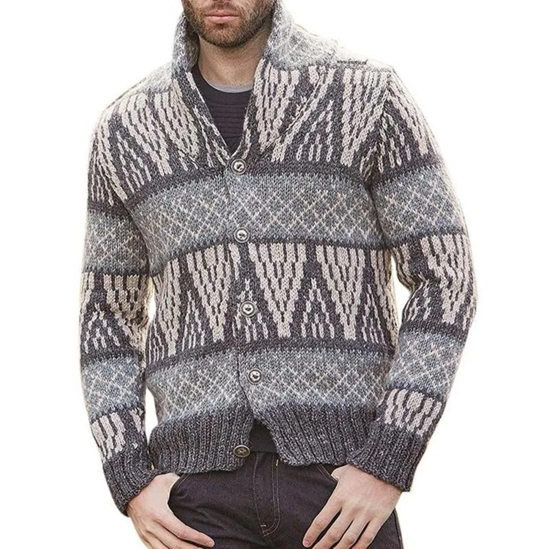 New Subscriber Stand Men's Autumn And Winter Long Sleeve Geometric Jacquard Knitting Cartoon Long Sleeve Sweater Jacket
New Subscriber Stand Men's Autumn And Winter Long Sleeve Geometric Jacquard Knitting Cartoon Long Sleeve Sweater Jacket