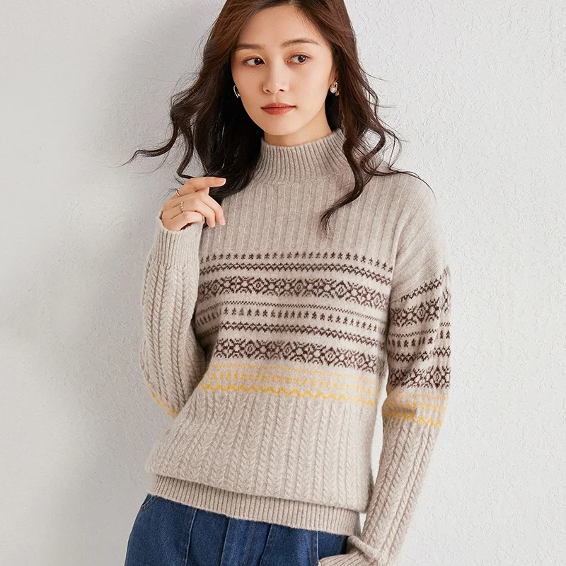 100% Wool Women Elegant Round neck Knitted Sweater Vintage Patchwork Long Sleeve Tops Winter Loose Pullover Embroidered Sweaters
100% Wool Women Elegant Round neck Knitted Sweater Vintage Patchwork Long Sleeve Tops Winter Loose Pullover Embroidered Sweaters