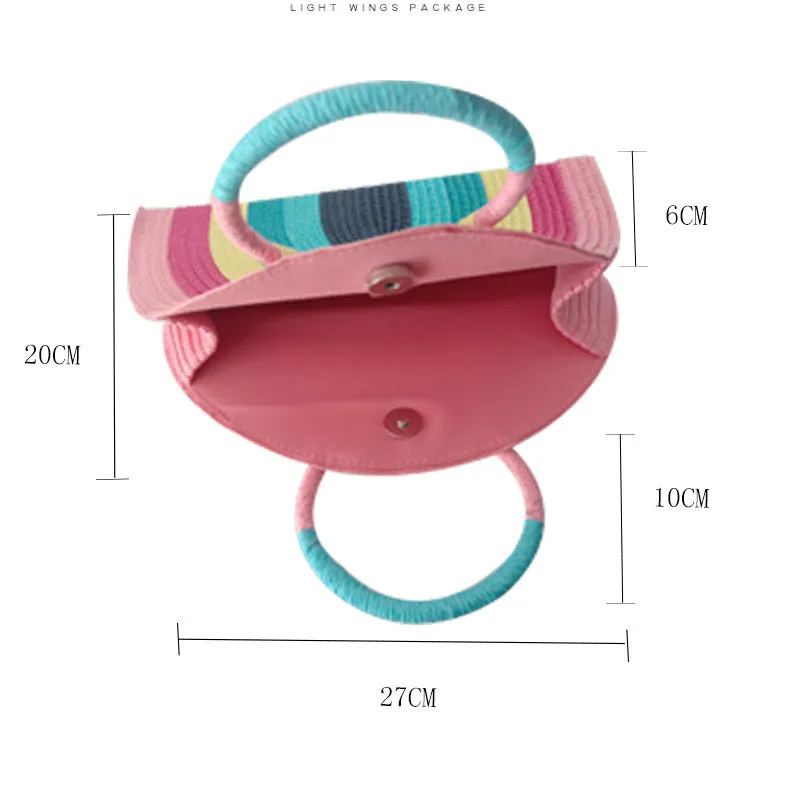 Color Handbag Lovely Handheld Woven bag Children's Cute Rainbow Tote Bags Fashion Beach Bag Gradient Color Woman Half Moon Bags
Color Handbag Lovely Handheld Woven bag Children's Cute Rainbow Tote Bags Fashion Beach Bag Gradient Color Woman Half Moon Bags