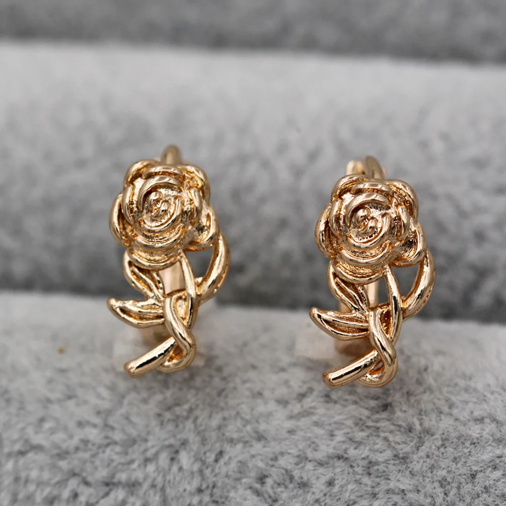 Fashion Simplicity Jewelry New Trendy Rose flowerHoop Earrings For Women's earrings Gold Earring for Wedding accessories Gift
Fashion Simplicity Jewelry New Trendy Rose flowerHoop Earrings For Women's earrings Gold Earring for Wedding accessories Gift
