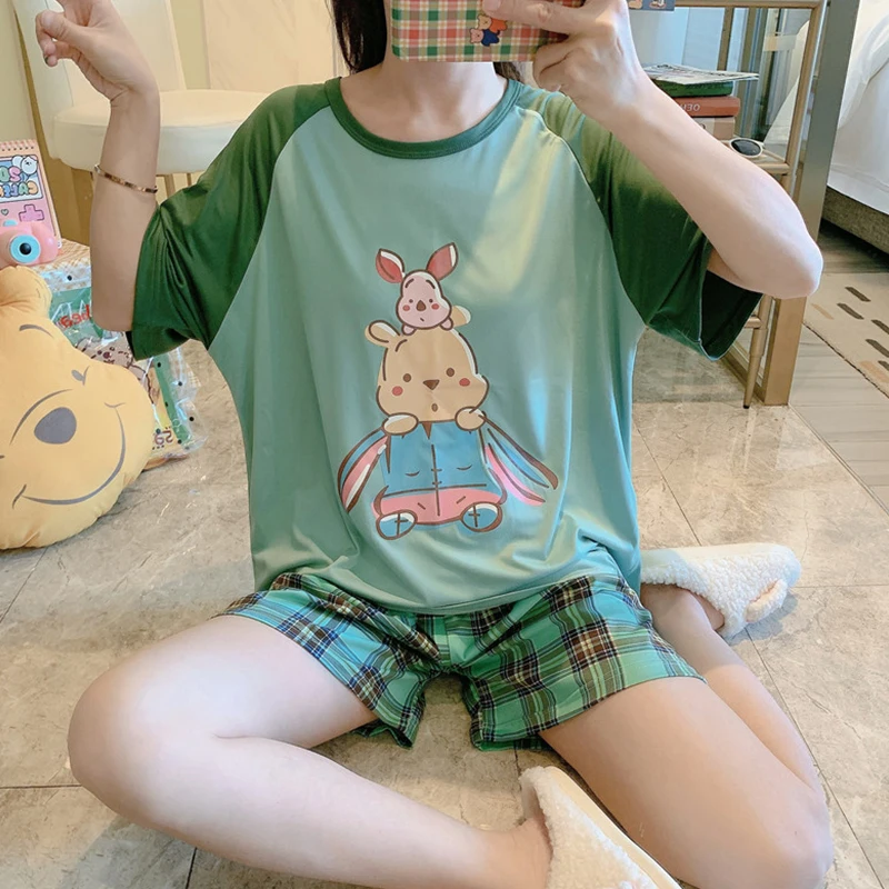 Disney Summer Women's Pajamas Sets Mickey Mouse Fashion Cartoon Series Print Short Sleepwear Cute Leisure Female Home Nightwear 
Disney Summer Women's Pajamas Sets Mickey Mouse Fashion Cartoon Series Print Short Sleepwear Cute Leisure Female Home Nightwear