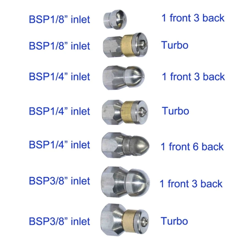 Hot Rotating Sewer Jetter Nozzle Stainless Steel Pressure Sewer High Quality, Premidium Stainless Steel Materials
Hot Rotating Sewer Jetter Nozzle Stainless Steel Pressure Sewer High Quality, Premidium Stainless Steel Materials