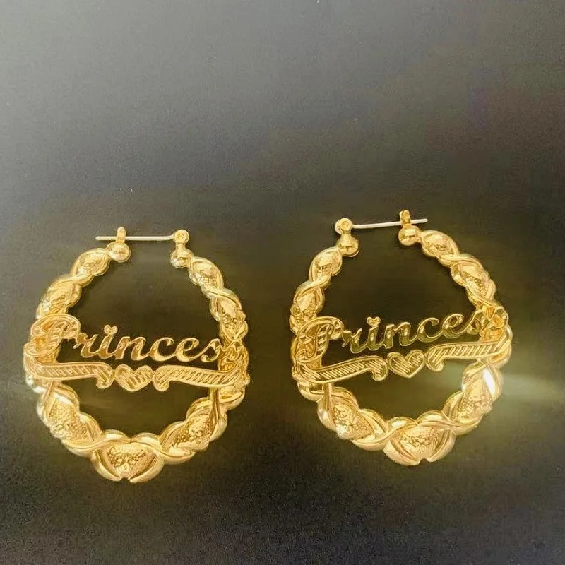 Hiphop XOXO Bambom Earring Personalized Name Earring Sexy Custom Bamboo Hoop Style Customized Name Earrings Women Christmas Gift 
Hiphop XOXO Bambom Earring Personalized Name Earring Sexy Custom Bamboo Hoop Style Customized Name Earrings Women Christmas Gift