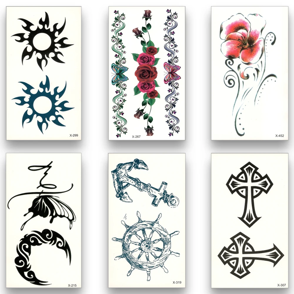 12Pcs/Lot Waterproof Temporary Tattoos Stickers,Water Transfer Sticker, Totem Cross Flower Pattern for Men, Woman,Body makeup
12Pcs/Lot Waterproof Temporary Tattoos Stickers,Water Transfer Sticker, Totem Cross Flower Pattern for Men, Woman,Body makeup
