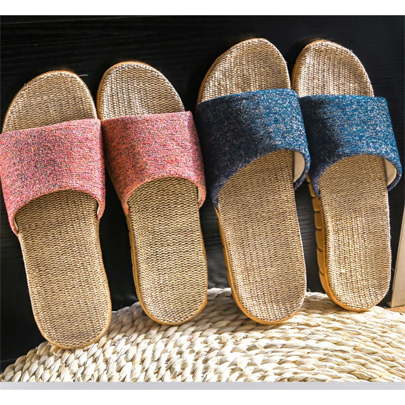 Linen Women's Shoes Color Matching Casual Indoor Floor Shoes Summer Home Slippers Ladies Open-toed Sandals Men Flat Slippers
Linen Women's Shoes Color Matching Casual Indoor Floor Shoes Summer Home Slippers Ladies Open-toed Sandals Men Flat Slippers