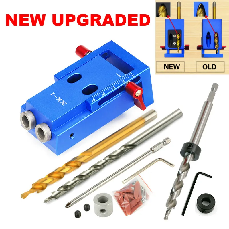 UPGRADED Mini Style Pocket Hole Jig Kit System for Wood Working & Joinery and Step Drill Bit & Accessories Wood Work Tool
UPGRADED Mini Style Pocket Hole Jig Kit System for Wood Working & Joinery and Step Drill Bit & Accessories Wood Work Tool