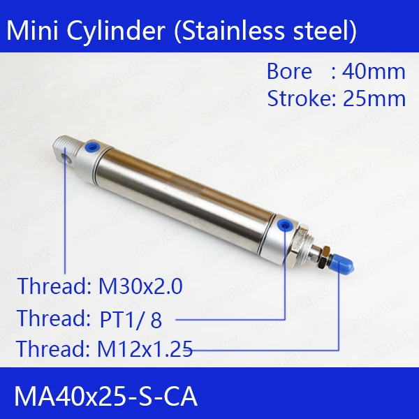 MA40*25 Free shipping Pneumatic Stainless Air Cylinder 40MM Bore 25MM Stroke MA40X25-S-CA Double Action Mini Round Cylinders
MA40*25 Free shipping Pneumatic Stainless Air Cylinder 40MM Bore 25MM Stroke MA40X25-S-CA Double Action Mini Round Cylinders