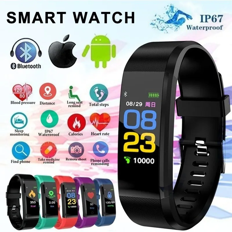 Smart Watch Heart Rate Blood Pressure Fitness Tracker Wristband Bluetooth Watch for Men Women Kids 115Plus Bracelet
Smart Watch Heart Rate Blood Pressure Fitness Tracker Wristband Bluetooth Watch for Men Women Kids 115Plus Bracelet