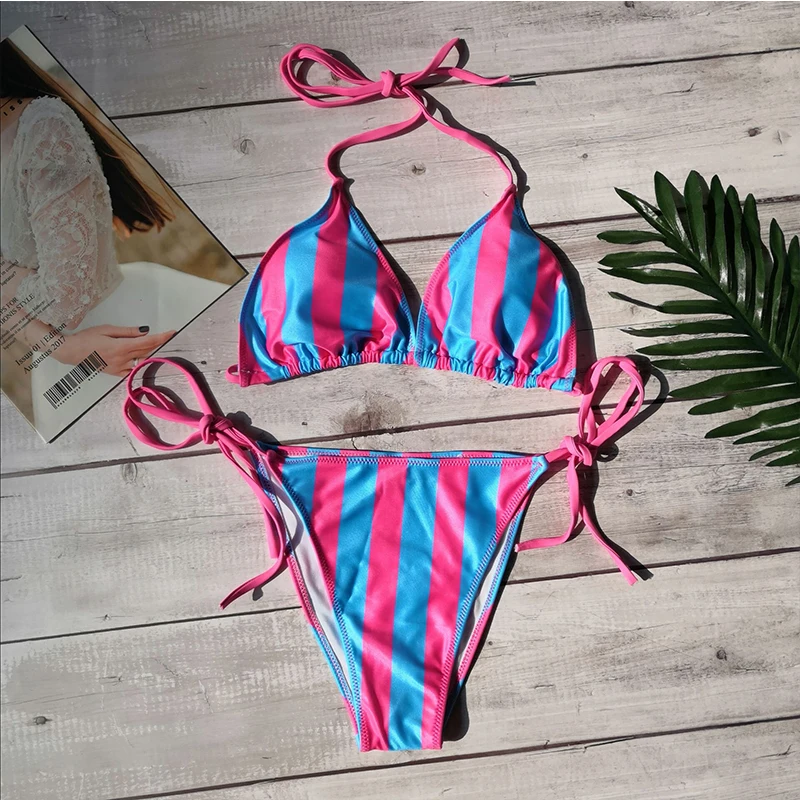 Bikini 2021 New Stripe Swimwear Women Summer Girls Beach Bathing Suit Strappy Swimsuit Female Brazilian Biquini
Bikini 2021 New Stripe Swimwear Women Summer Girls Beach Bathing Suit Strappy Swimsuit Female Brazilian Biquini