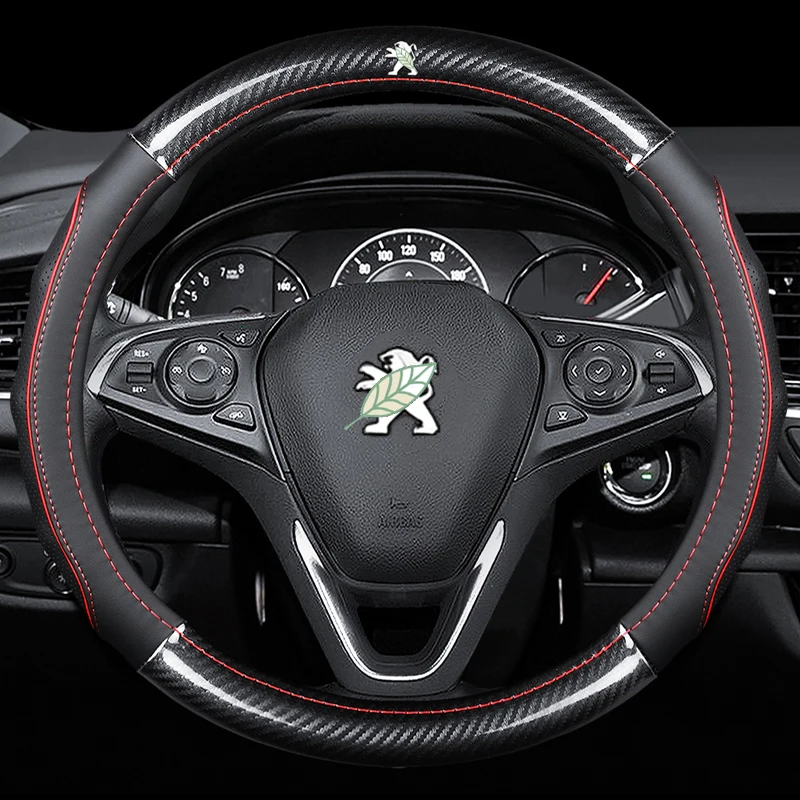 Car Carbon fiber + leather steering wheel cover Breathable and non-slip For Peugeot 108 208 2008 308 3008 508 Rifter 5008
Car Carbon fiber + leather steering wheel cover Breathable and non-slip For Peugeot 108 208 2008 308 3008 508 Rifter 5008
