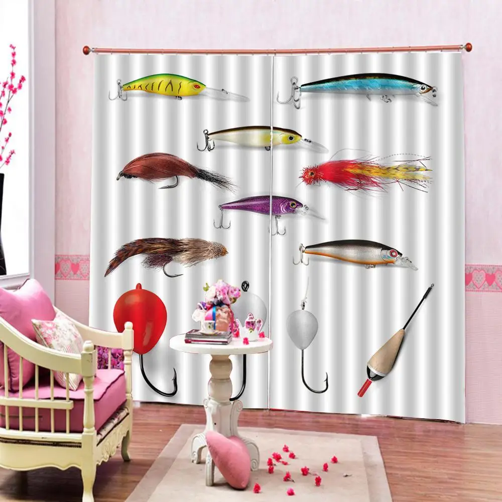 Custom Fish on Hooks Fishing Lure Rods Fisherman Gifts Window Curtains for Personalized Creative Curtains Indoor Decor
Custom Fish on Hooks Fishing Lure Rods Fisherman Gifts Window Curtains for Personalized Creative Curtains Indoor Decor