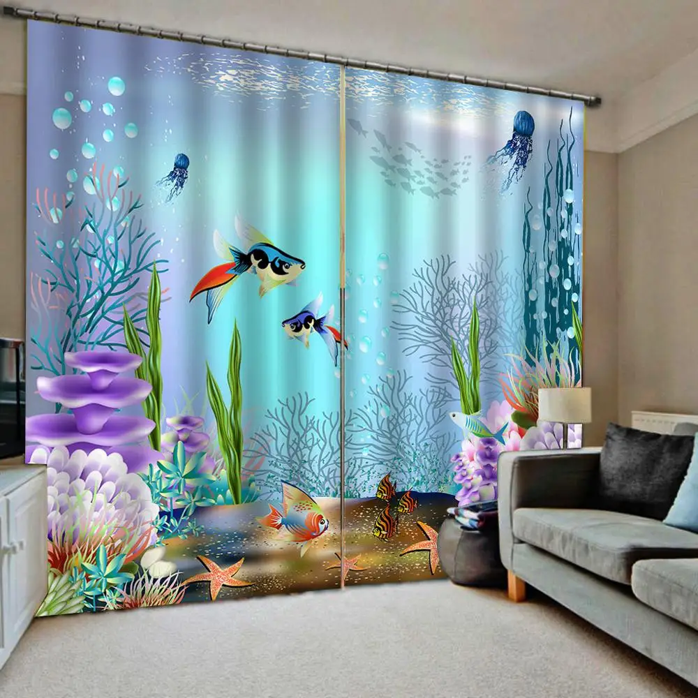 Cartoon Underwater World Plants and Chasing Little Fish Window Drapes for Children's room Bedroom
Cartoon Underwater World Plants and Chasing Little Fish Window Drapes for Children's room Bedroom