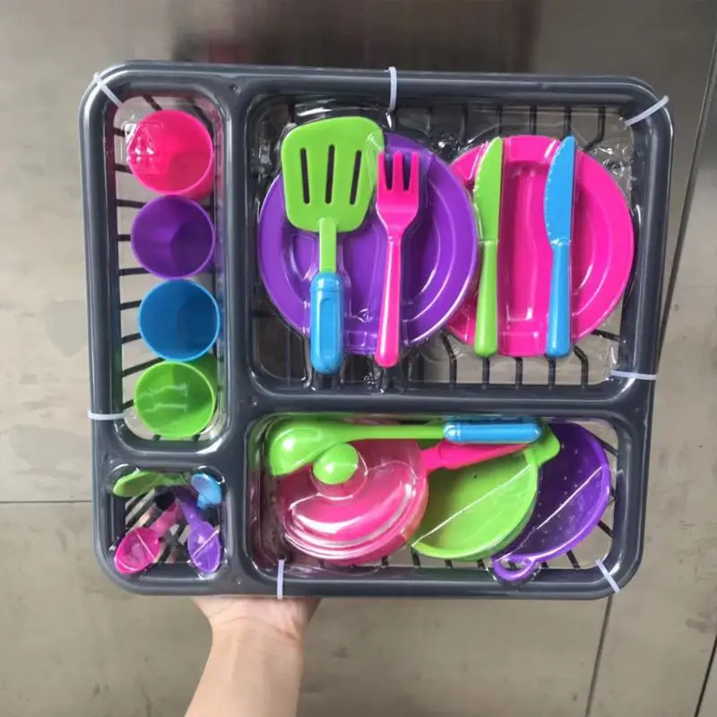 28pc Kids Cutlery Role Play Toy Set Kitchen Utensil Accessories Pots Pans 23GD