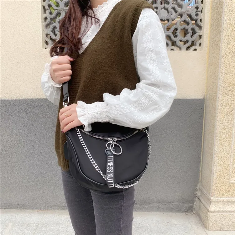 Women New Fashion Exquisite Double Ring Zipper Mesh Black Crescent Bag Shoulder Bag Crossbody Bag Office Daily
Women New Fashion Exquisite Double Ring Zipper Mesh Black Crescent Bag Shoulder Bag Crossbody Bag Office Daily