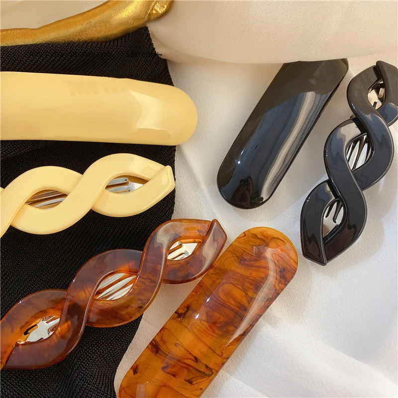 Twisted Hairclip Geometric Twisted Hairclip Hairpin Spring Clip Hair Accessories Spring Clip Acetate Hairpin