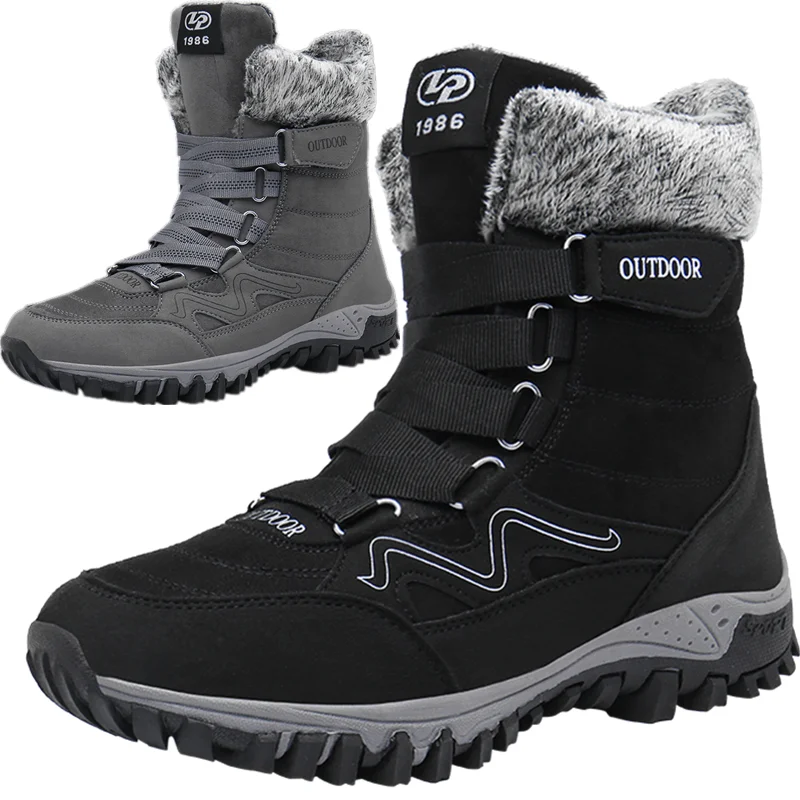 Holfredterse Outdoors Snow Boots For Men Suede High Top Winter Waterproof Sneakers Work Hiking Boots X1812 Black/Grey Hook Loop
Holfredterse Outdoors Snow Boots For Men Suede High Top Winter Waterproof Sneakers Work Hiking Boots X1812 Black/Grey Hook Loop