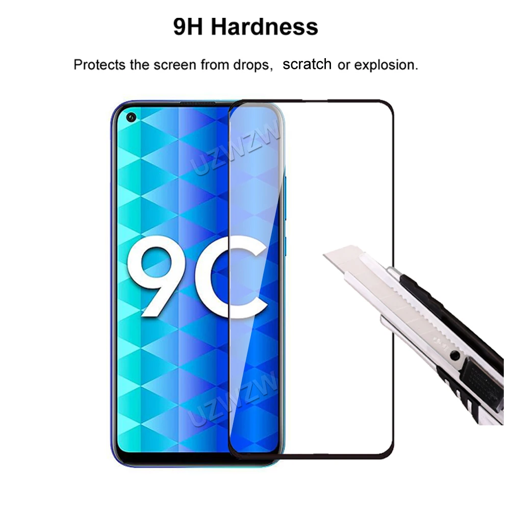 Для Honor 9C полное покрытие закаленное стекло Защита для экрана телефона защитная